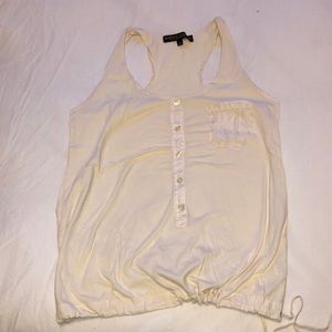 Morphine generation cream color cotton silk tank with drawstring at the waist S